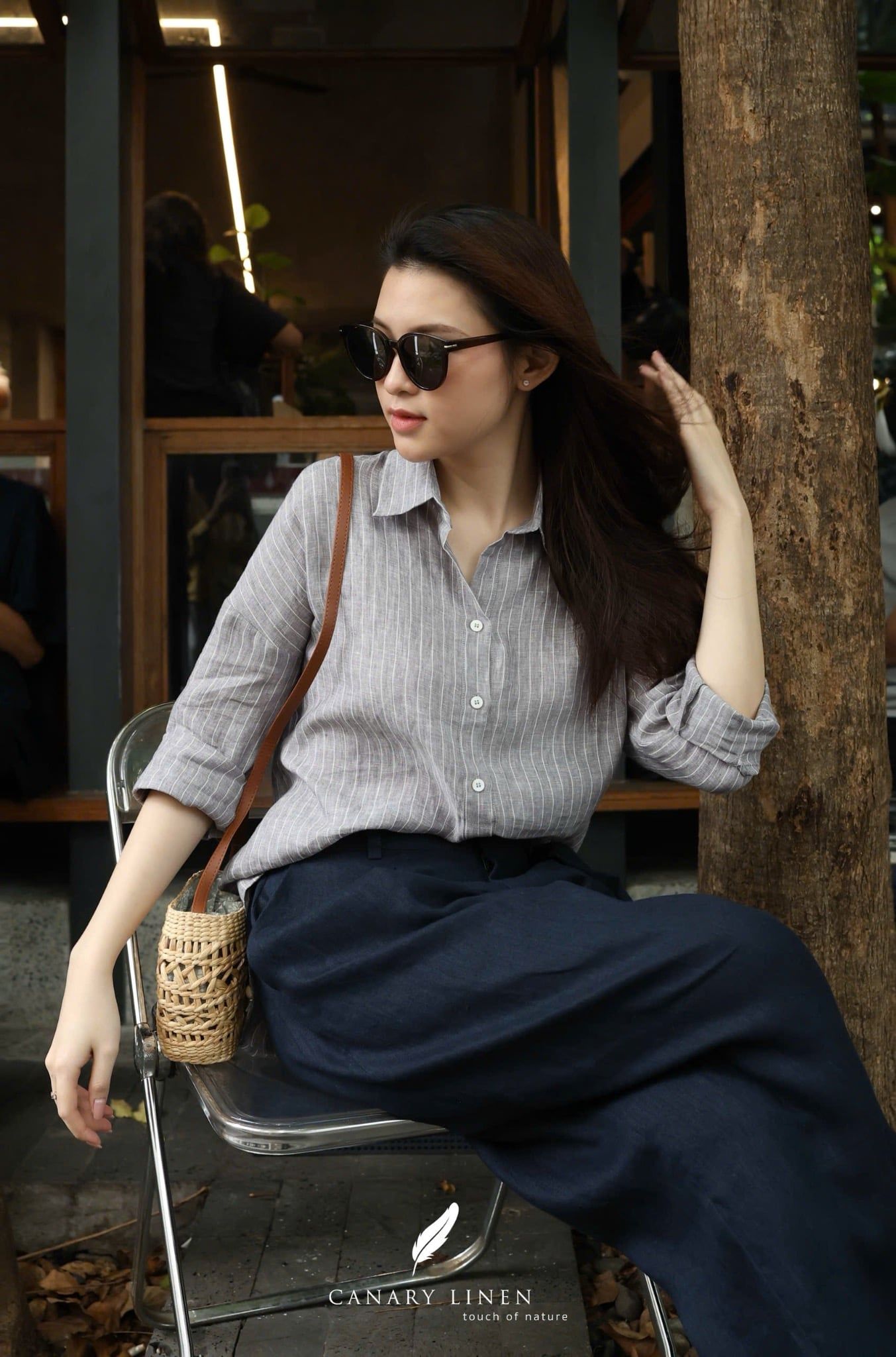  Backline Shirt - Xám sọc 