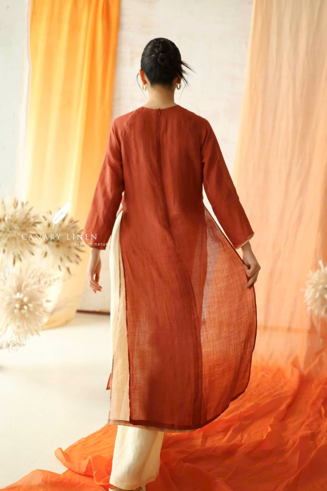  Áo dài cổ tròn - Tĩnh Phong 