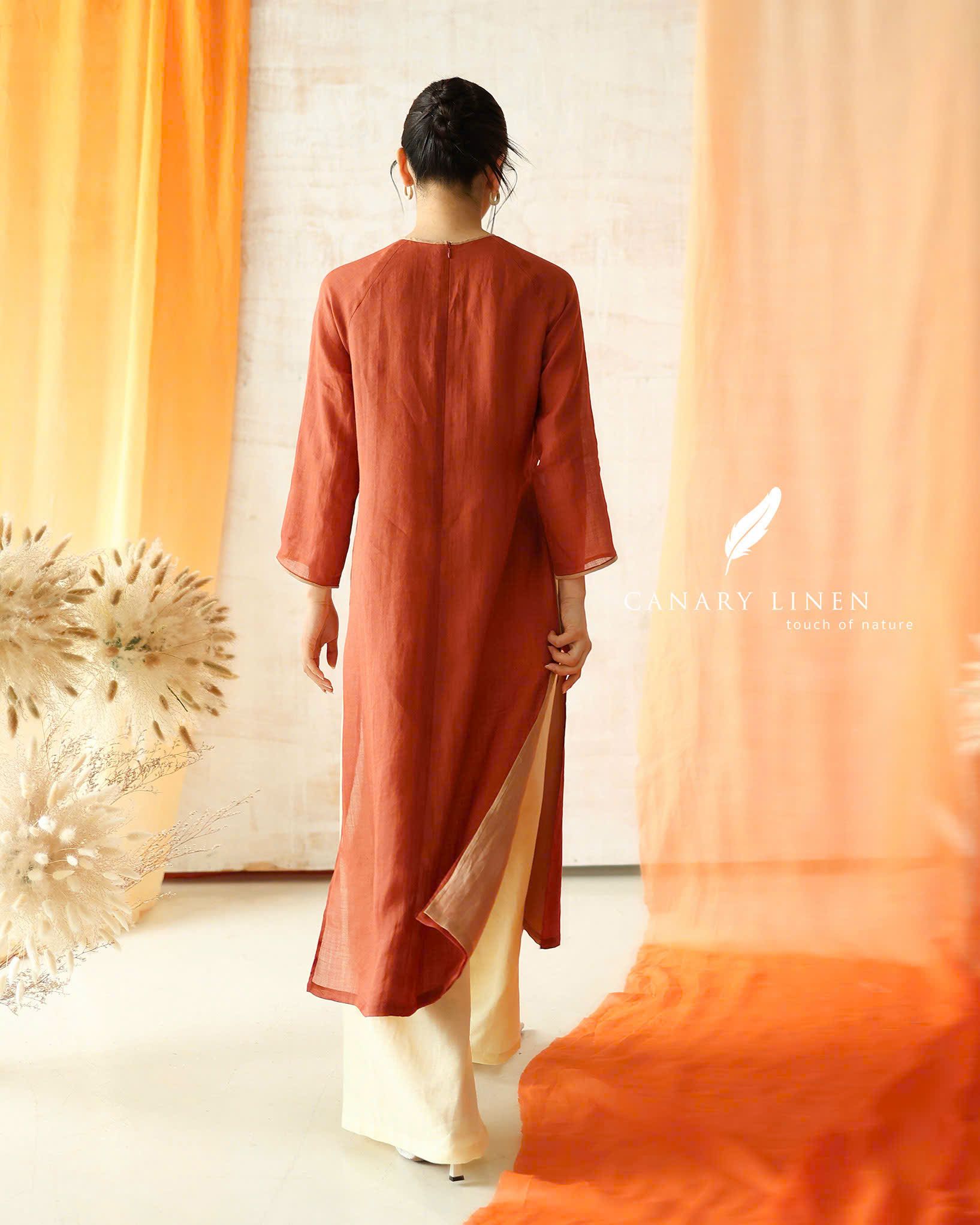  Áo dài cổ tròn - Tĩnh Phong 