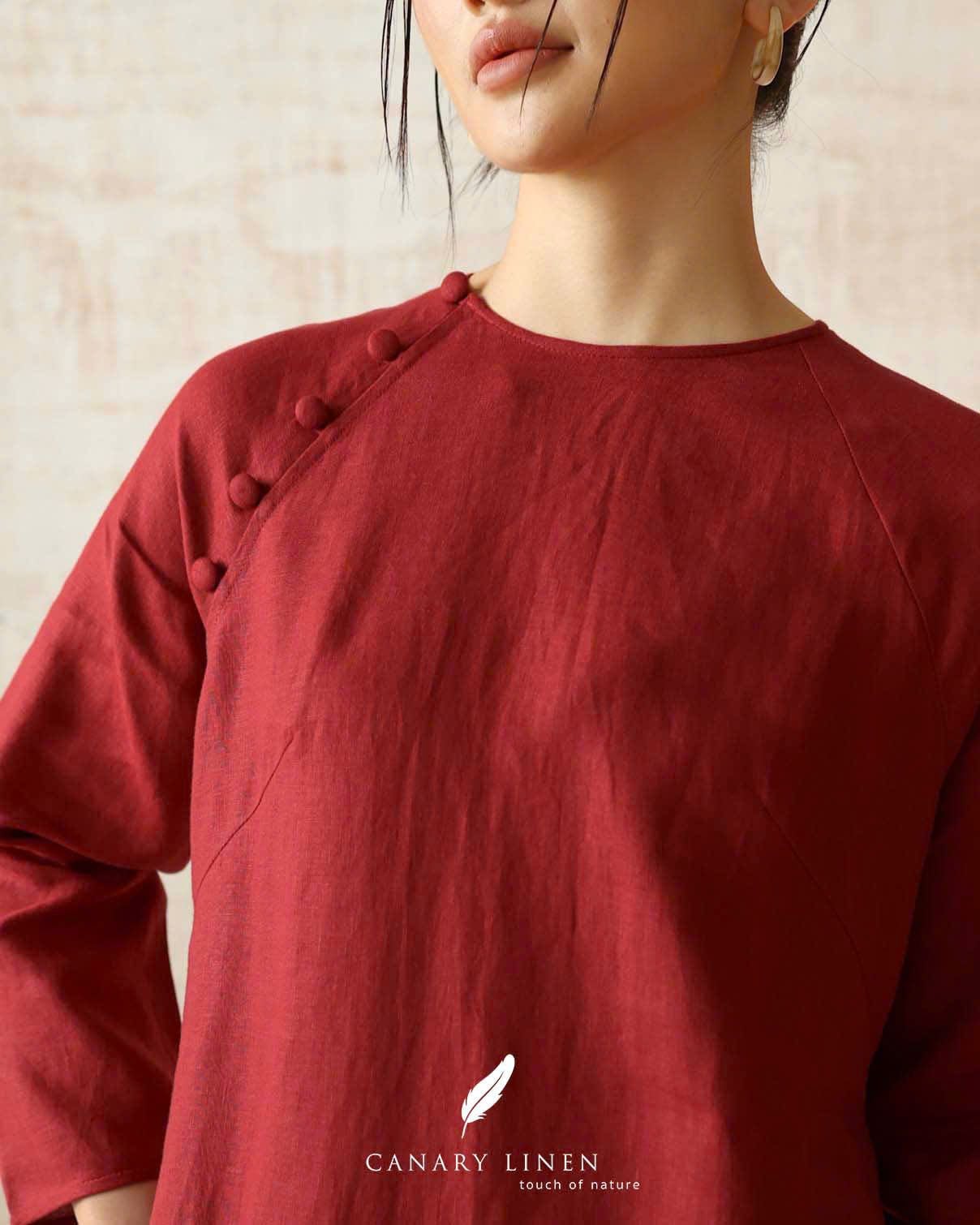  Áo dài cổ tròn - Tịnh Hoa 