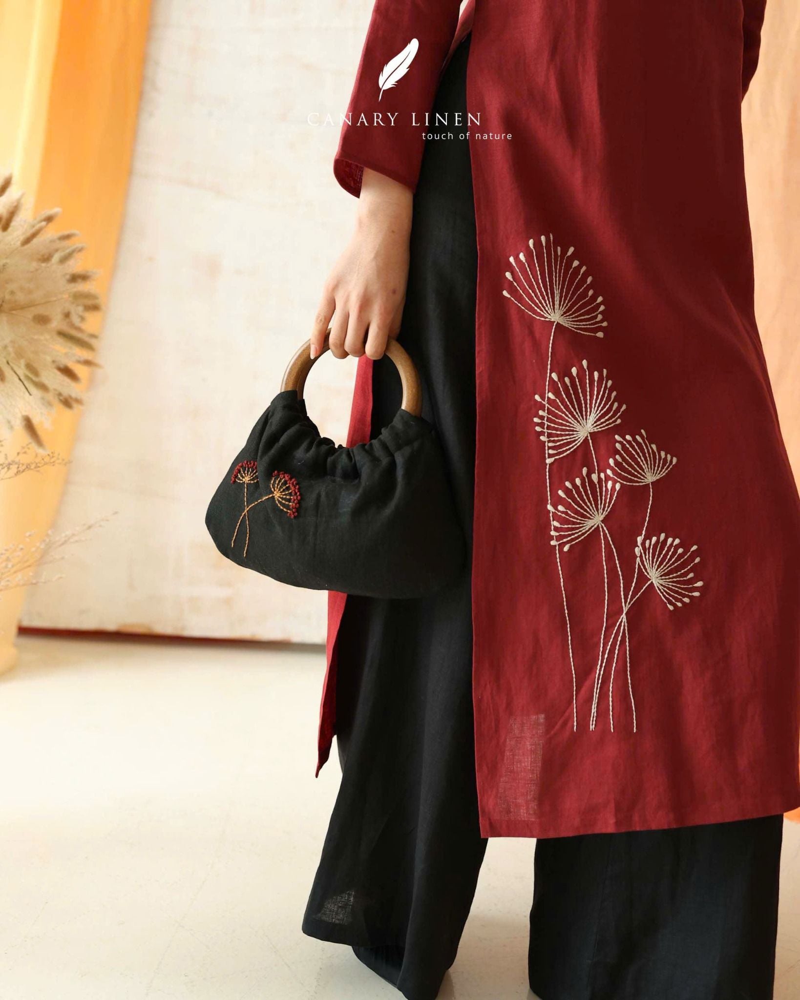  Áo dài cổ tròn - Tịnh Hoa 