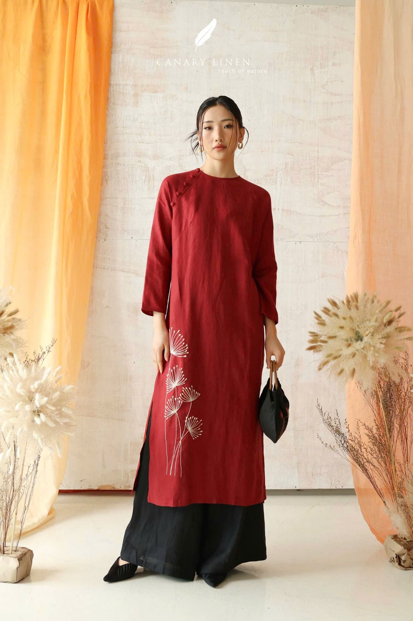  Áo dài cổ tròn - Tịnh Hoa 