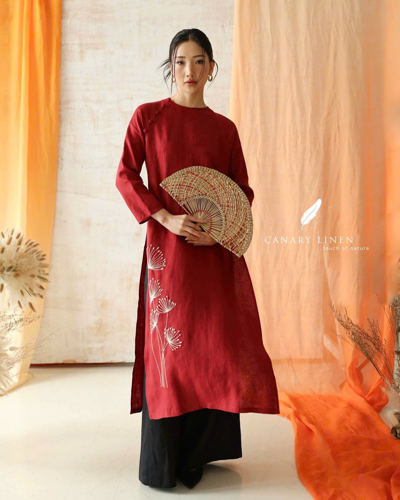  Áo dài cổ tròn - Tịnh Hoa 