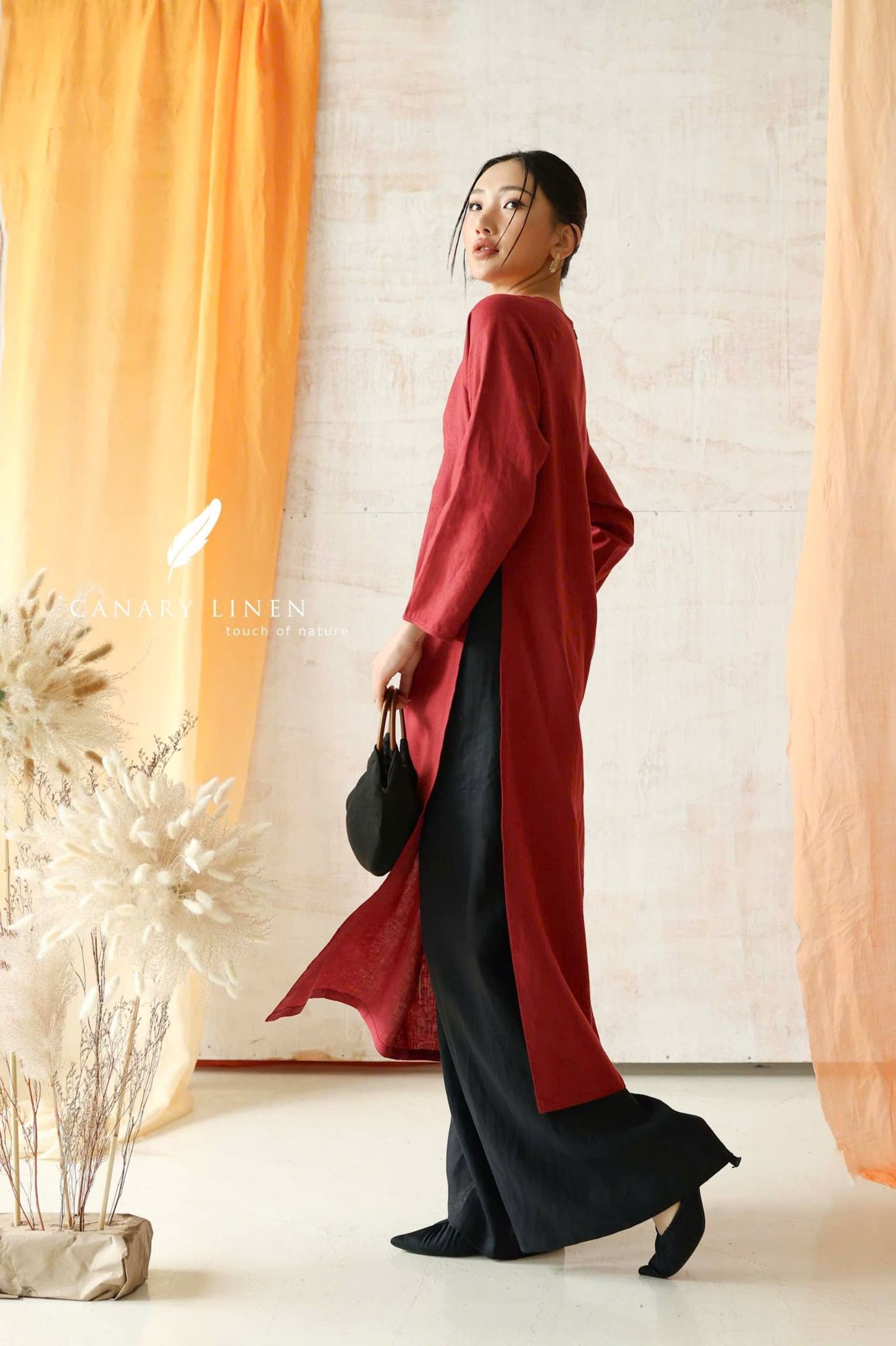  Áo dài cổ tròn - Tịnh Hoa 