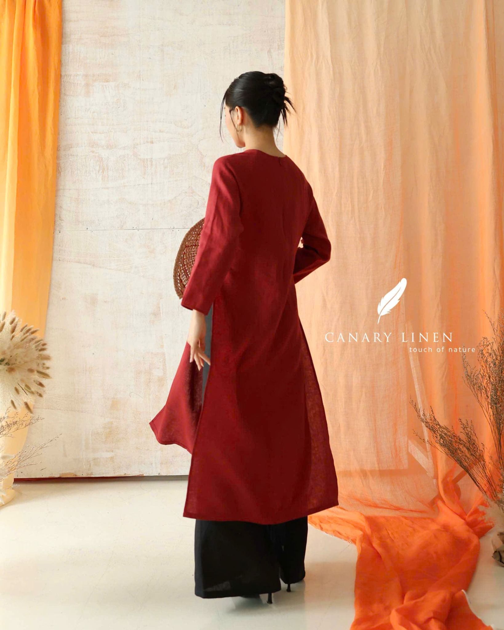  Áo dài cổ tròn - Tịnh Hoa 