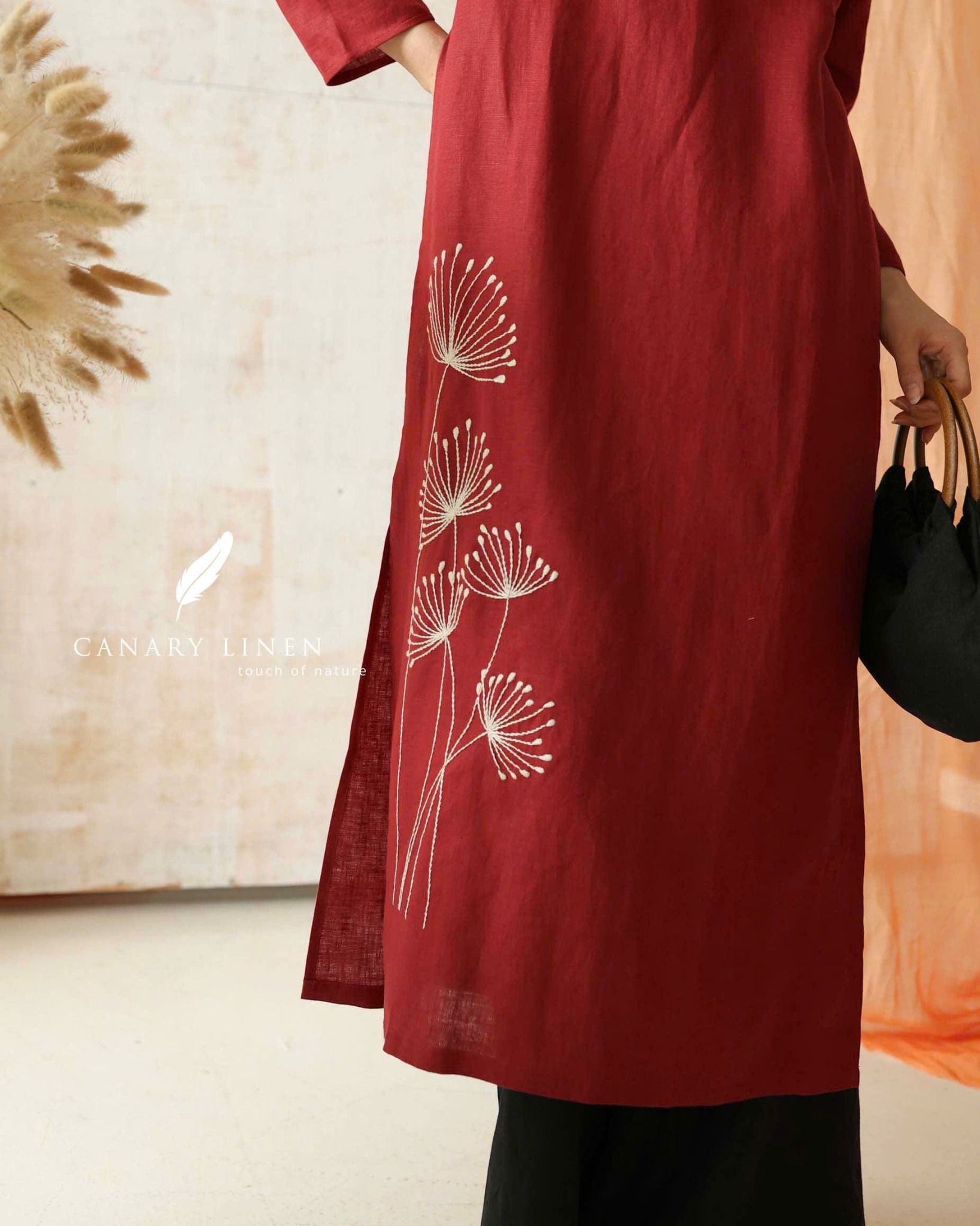  Áo dài cổ tròn - Tịnh Hoa 