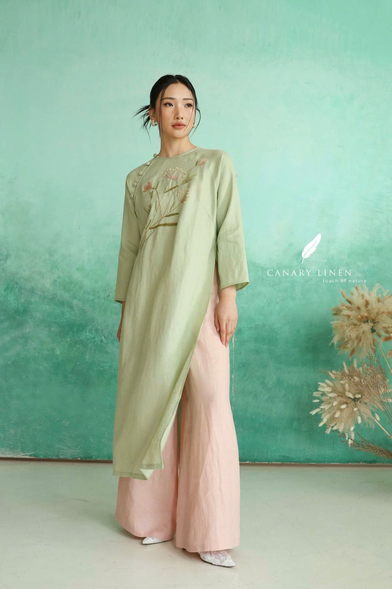  Áo dài cổ tròn - Minh Nhã 