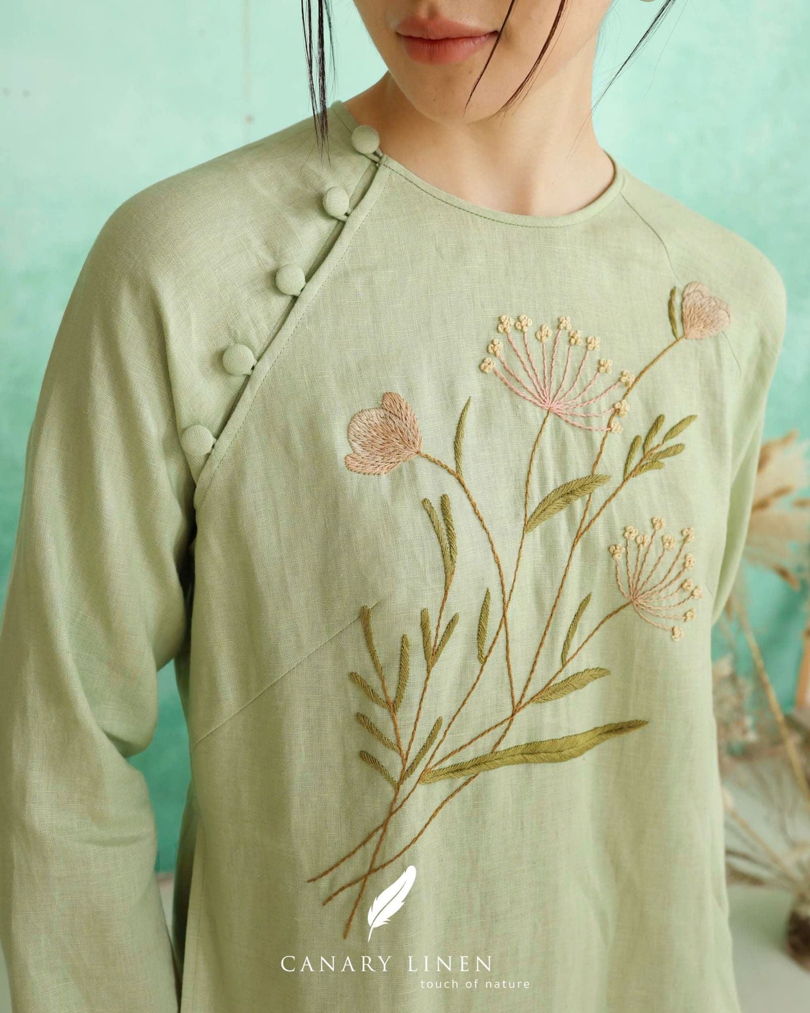  Áo dài cổ tròn - Minh Nhã 