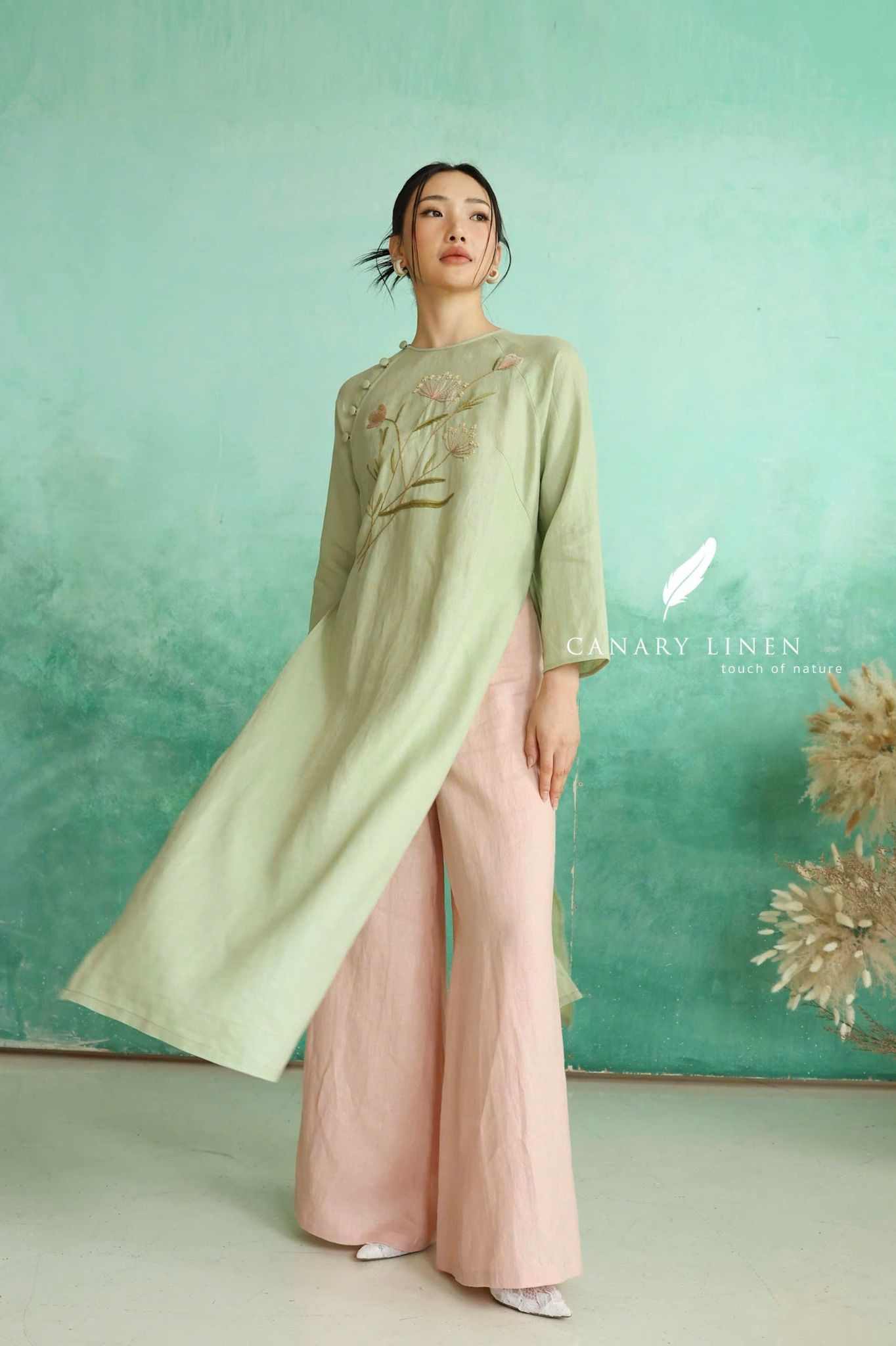  Áo dài cổ tròn - Minh Nhã 