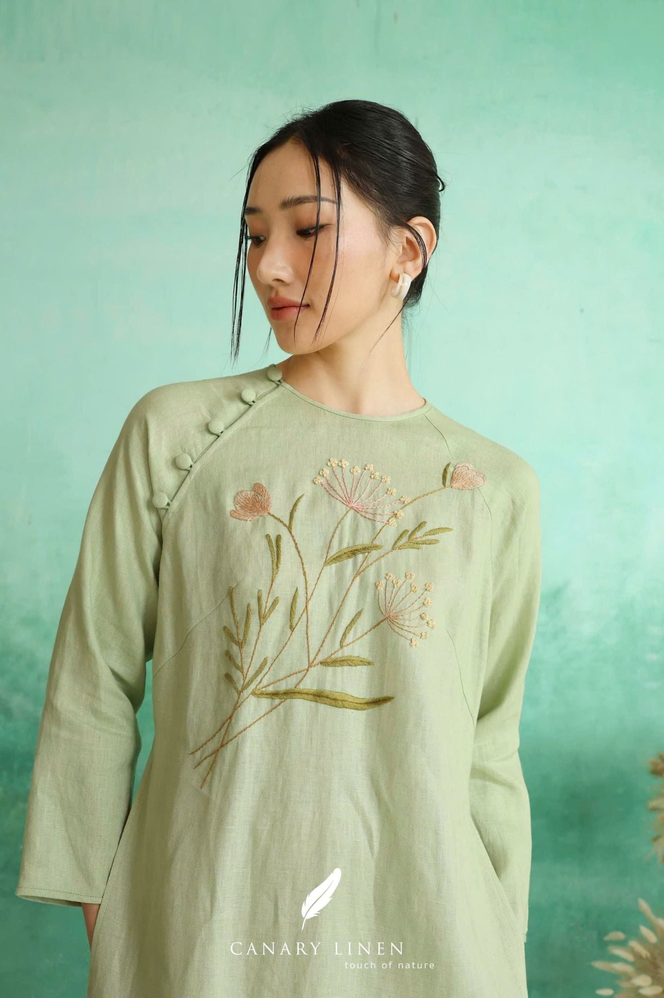  Áo dài cổ tròn - Minh Nhã 