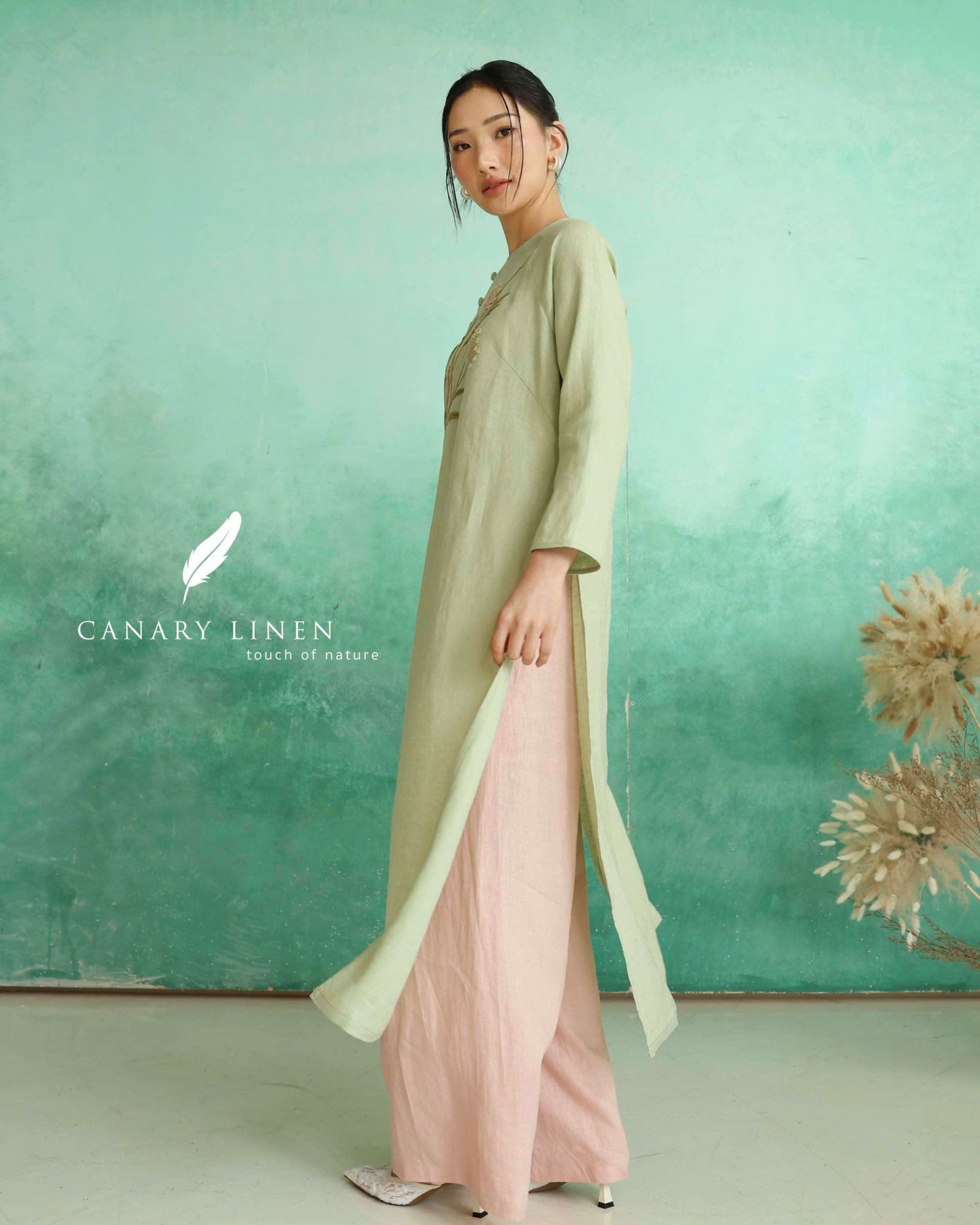  Áo dài cổ tròn - Minh Nhã 