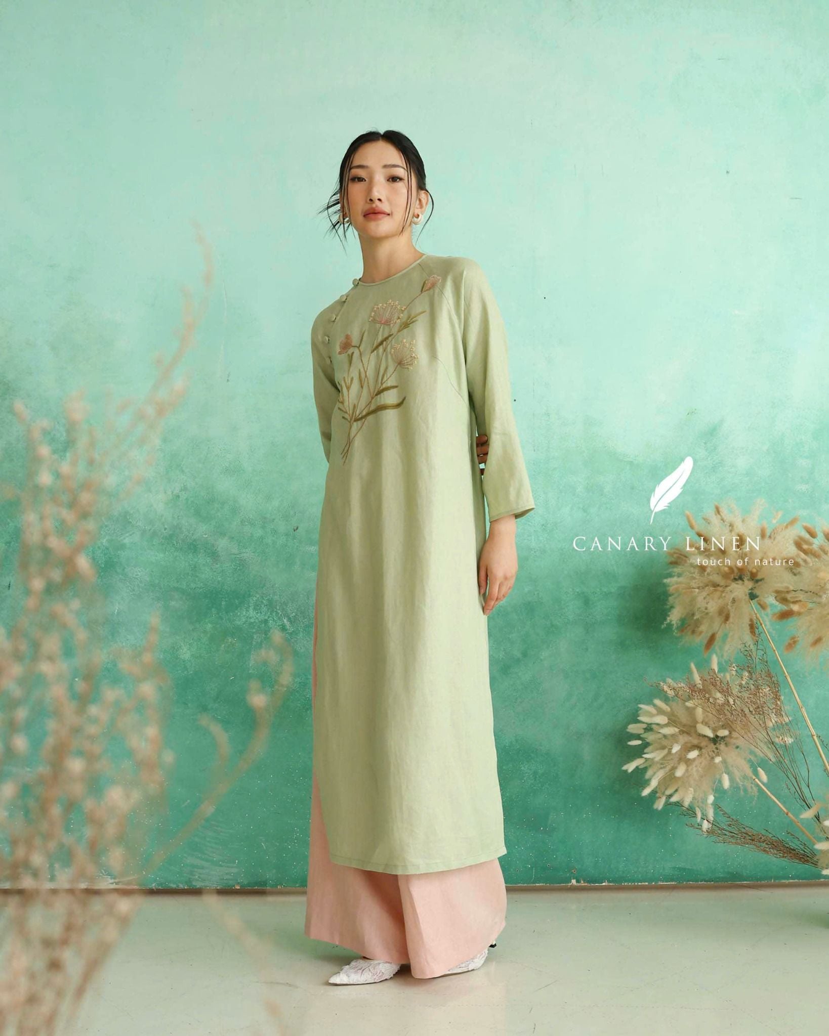  Áo dài cổ tròn - Minh Nhã 