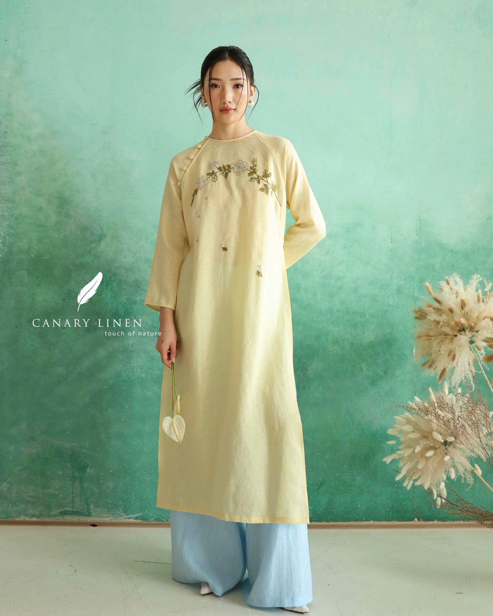  Áo dài cổ tròn - Tĩnh Vệt 