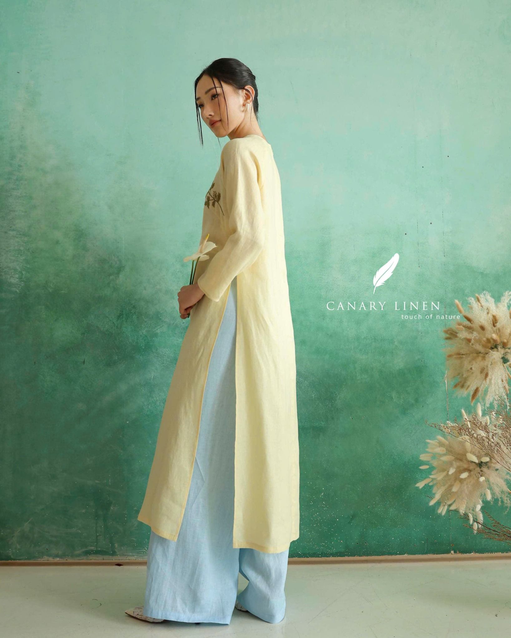  Áo dài cổ tròn - Tĩnh Vệt 