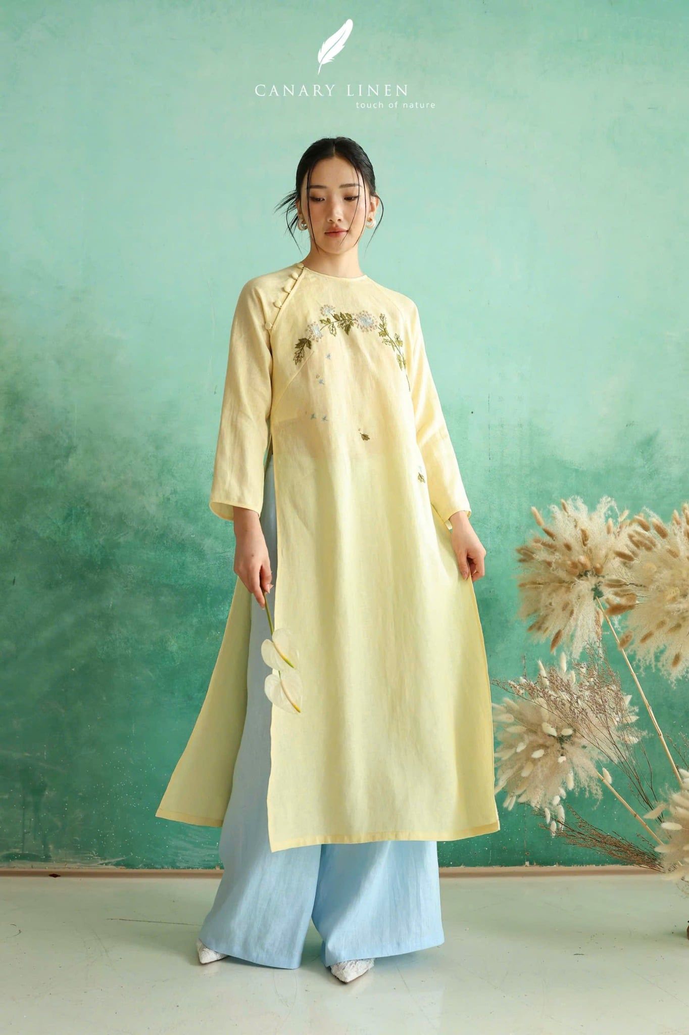  Áo dài cổ tròn - Tĩnh Vệt 