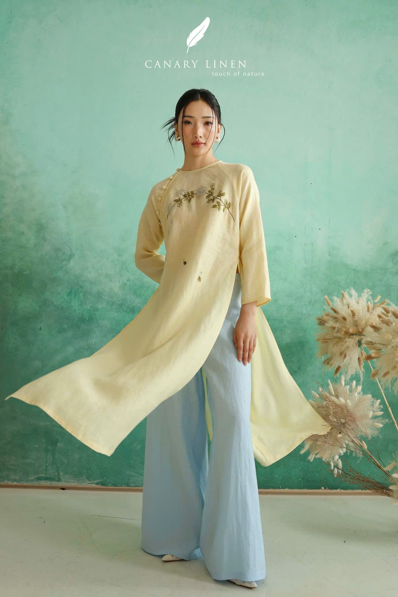  Áo dài cổ tròn - Tĩnh Vệt 