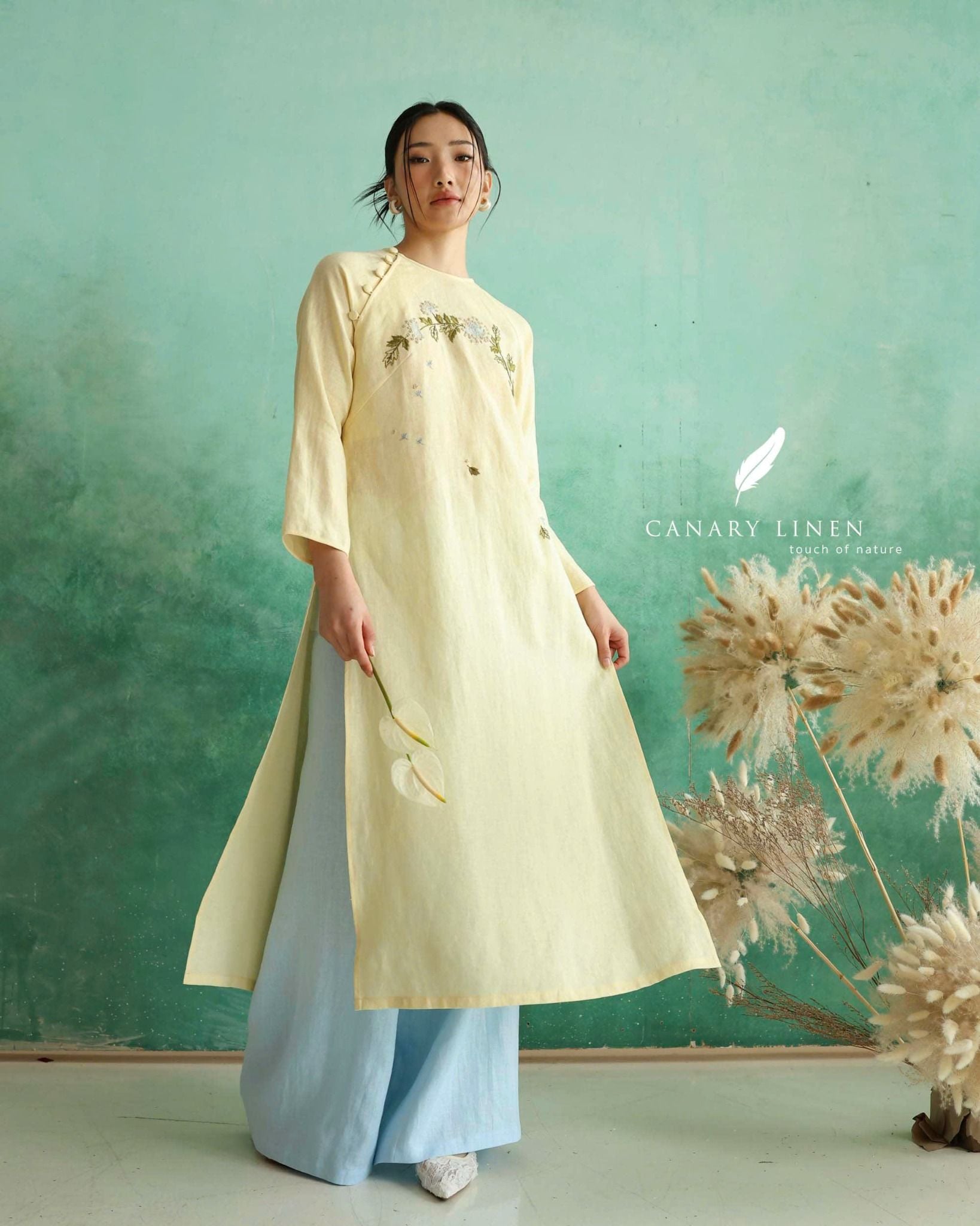  Áo dài cổ tròn - Tĩnh Vệt 