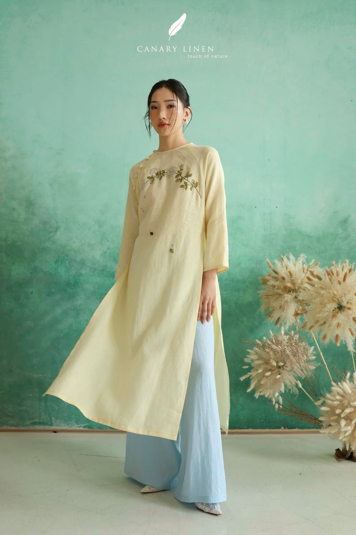  Áo dài cổ tròn - Tĩnh Vệt 