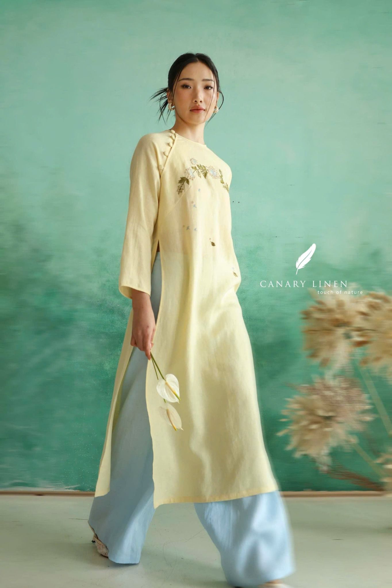  Áo dài cổ tròn - Tĩnh Vệt 