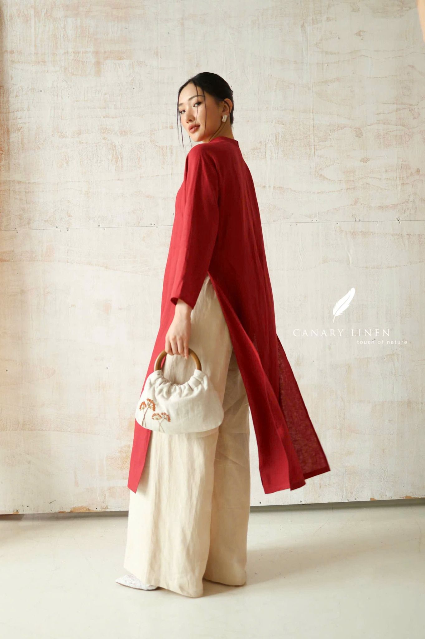  Áo dài cổ trụ - Tịnh Hoa 