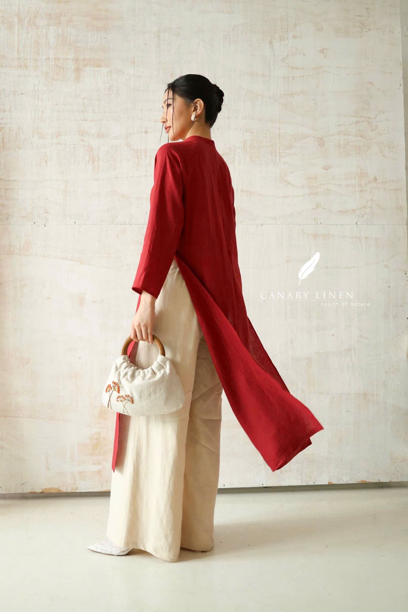  Áo dài cổ trụ - Tịnh Hoa 