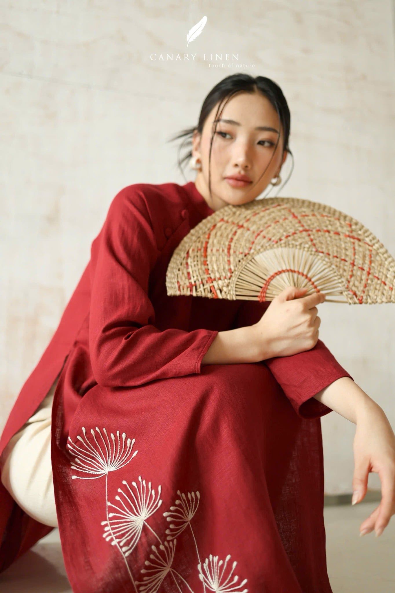  Áo dài cổ trụ - Tịnh Hoa 