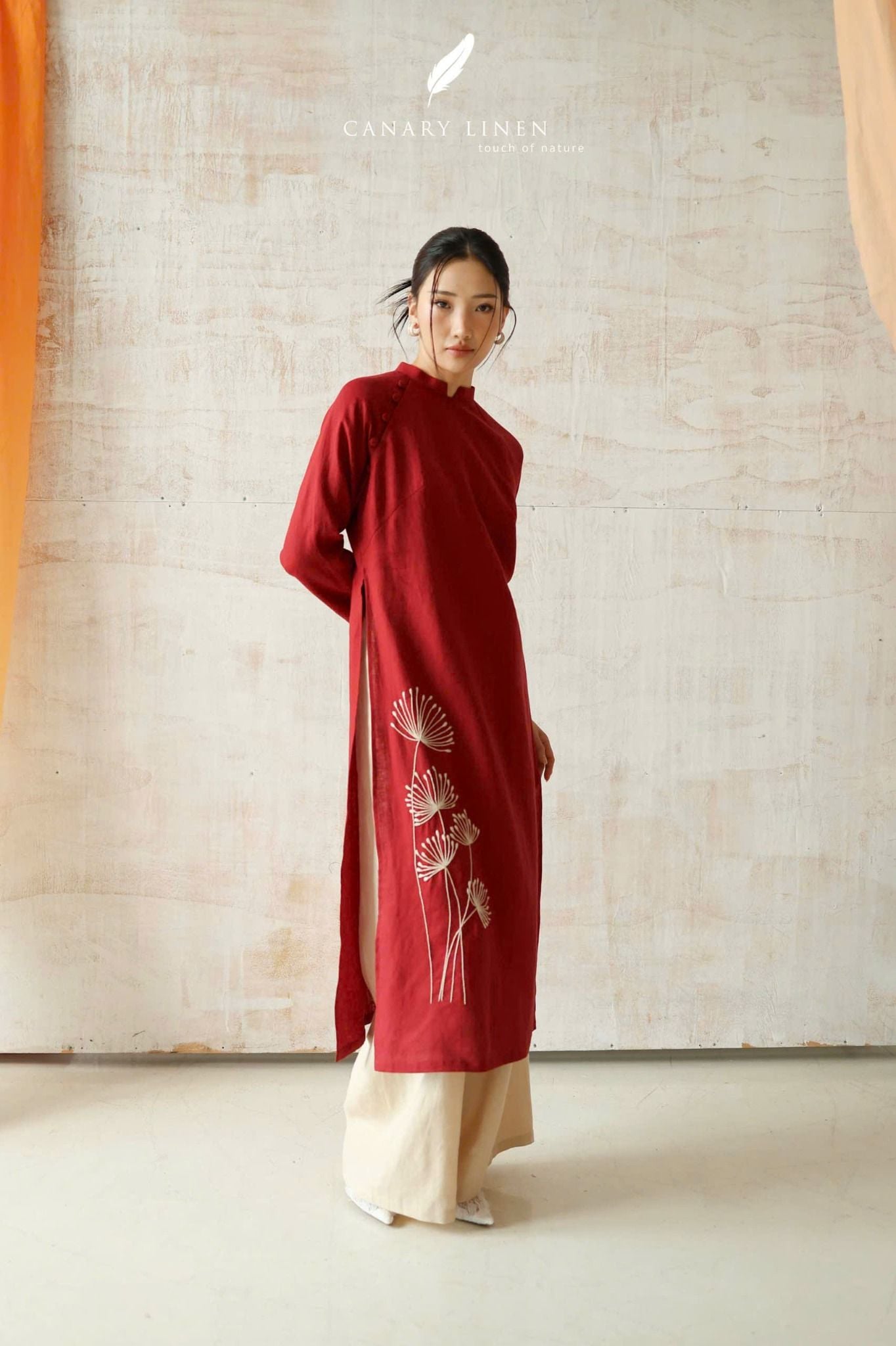  Áo dài cổ trụ - Tịnh Hoa 