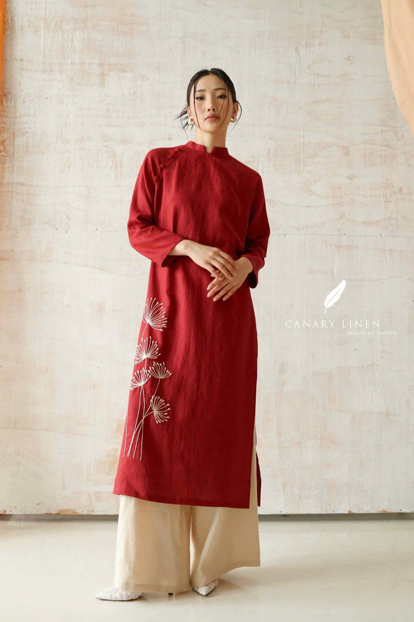  Áo dài cổ trụ - Tịnh Hoa 