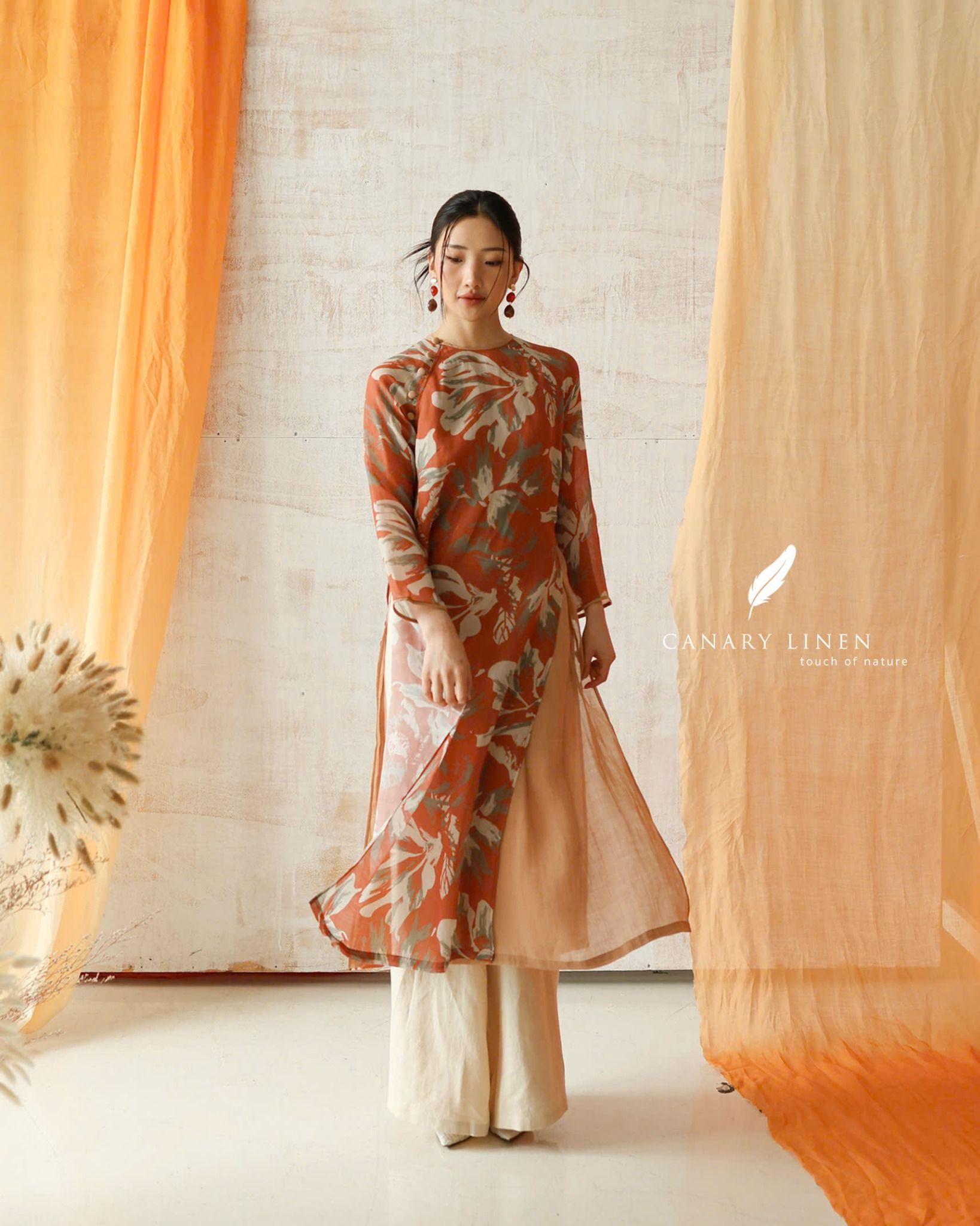  Áo dài cổ tròn - An Mạch 