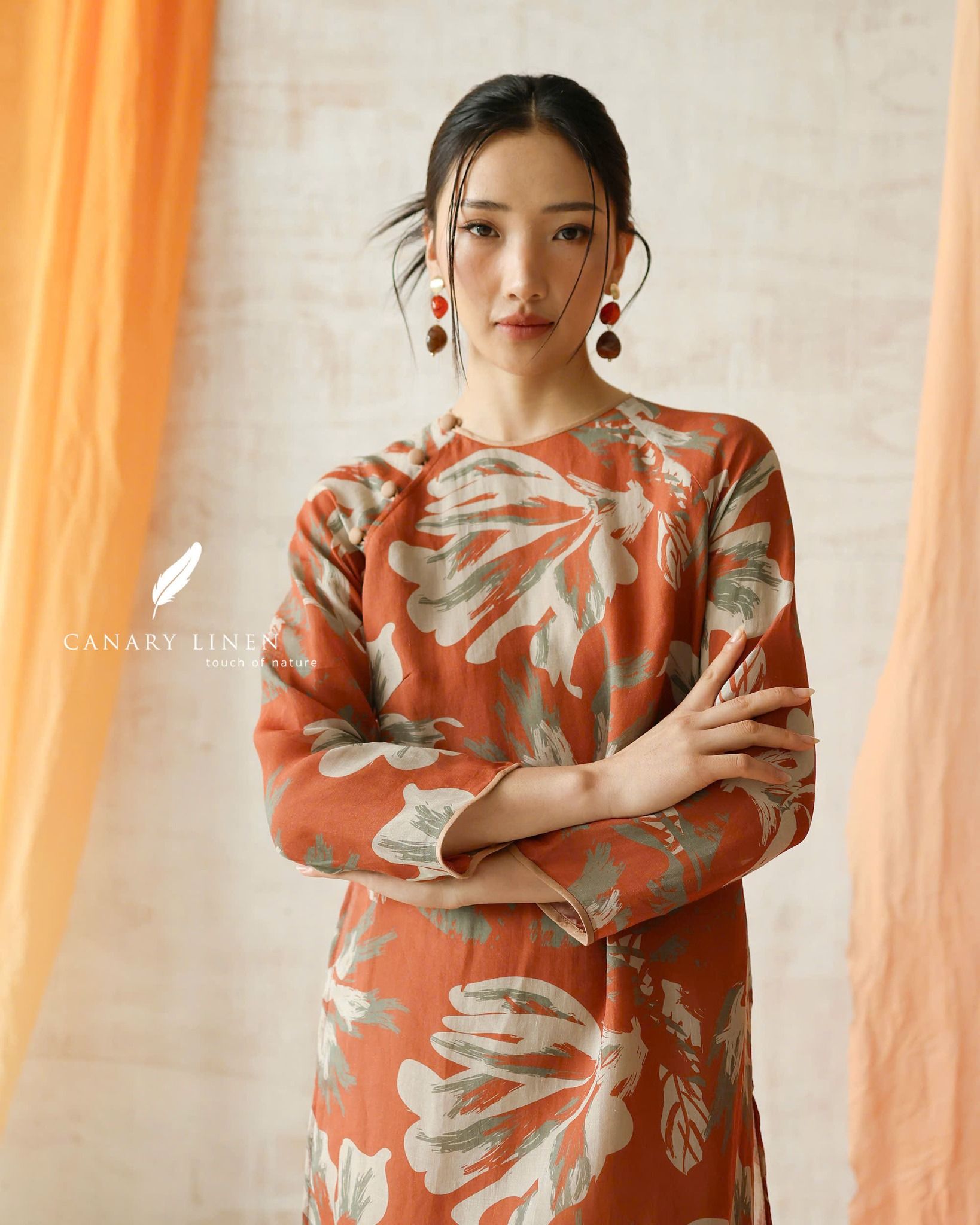  Áo dài cổ tròn - An Mạch 