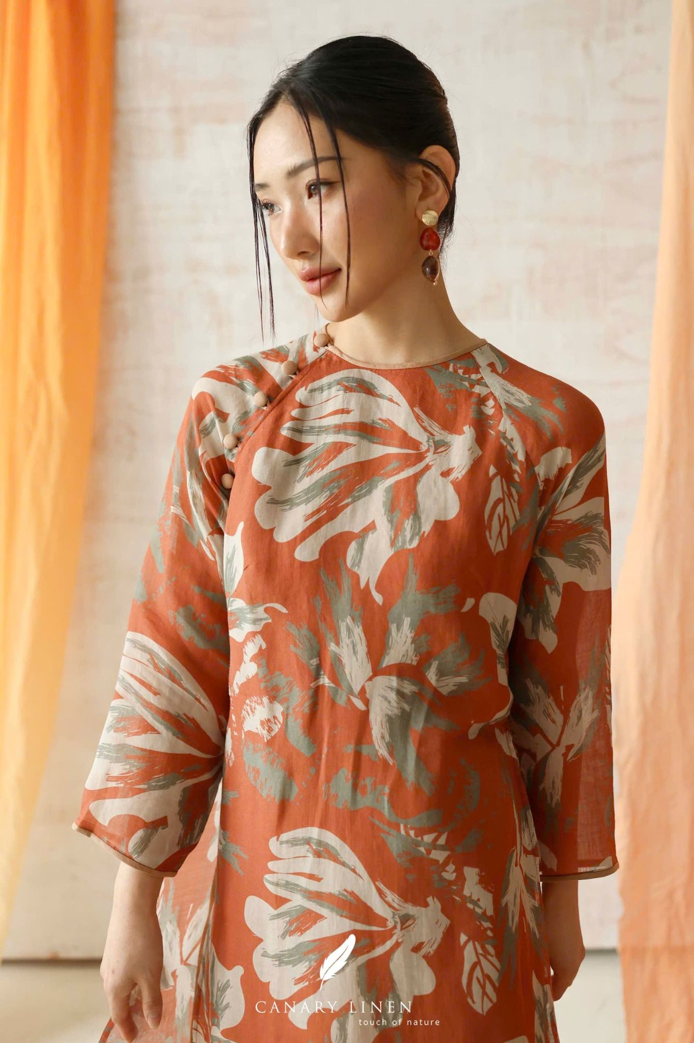  Áo dài cổ tròn - An Mạch 