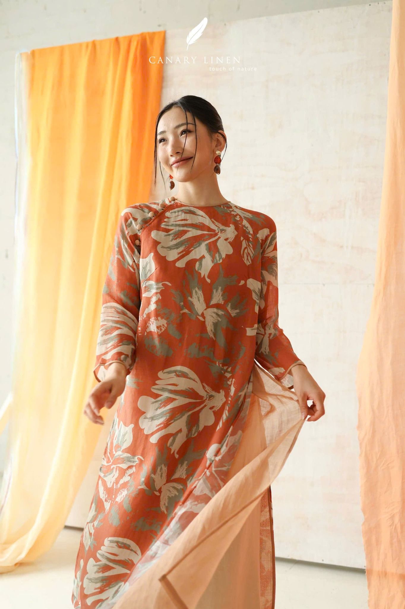  Áo dài cổ tròn - An Mạch 