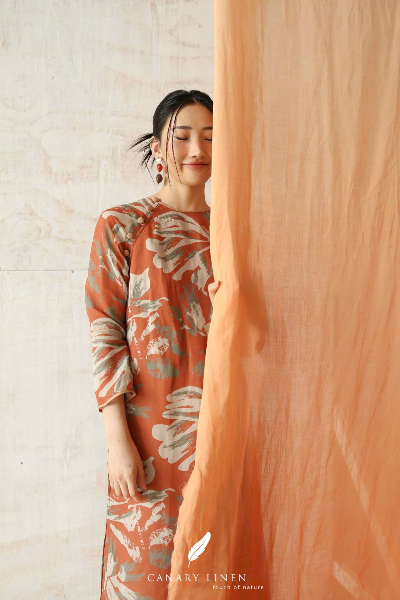  Áo dài cổ tròn - An Mạch 