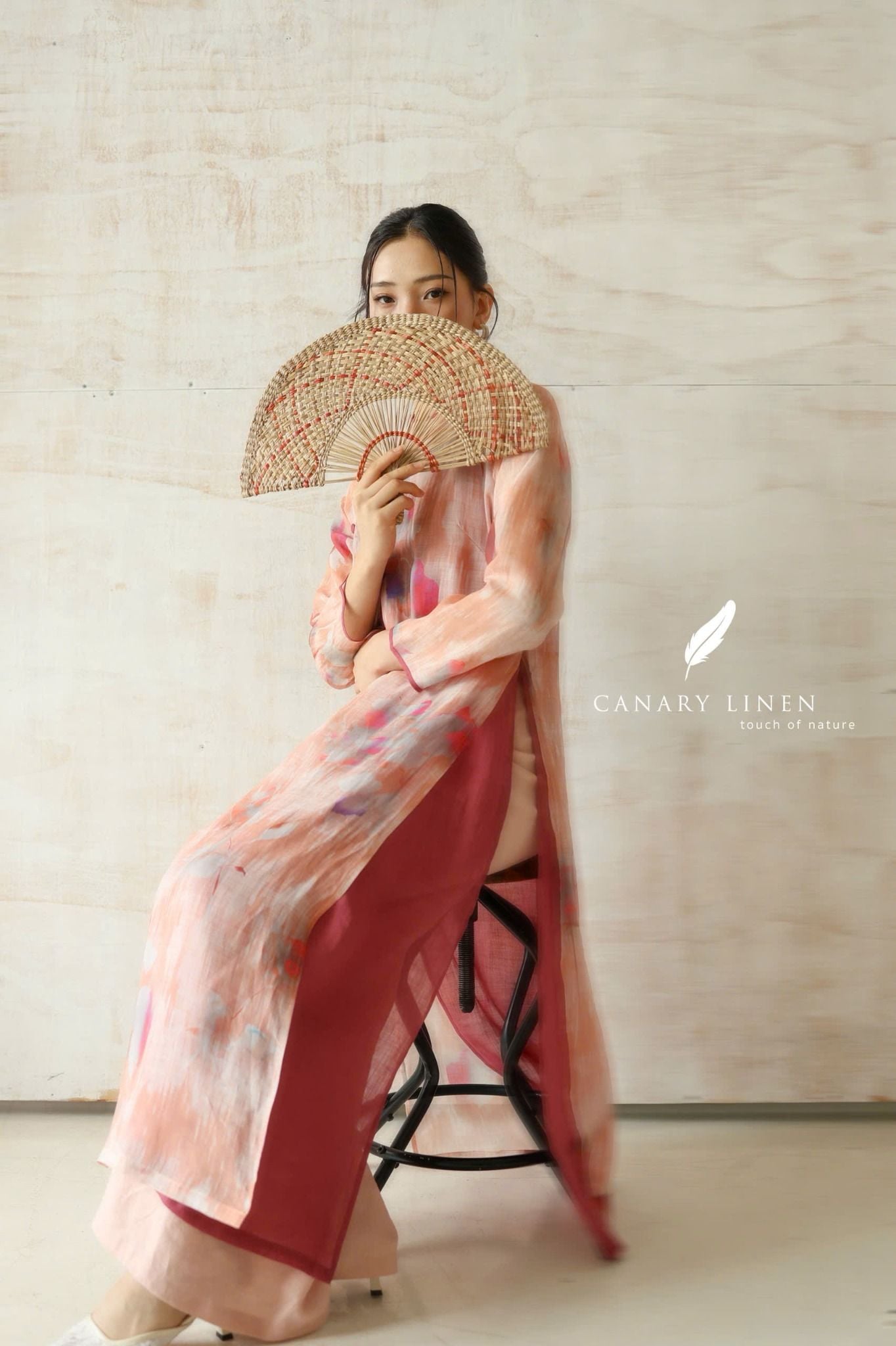  Áo dài cổ tròn - Phi Hoa 