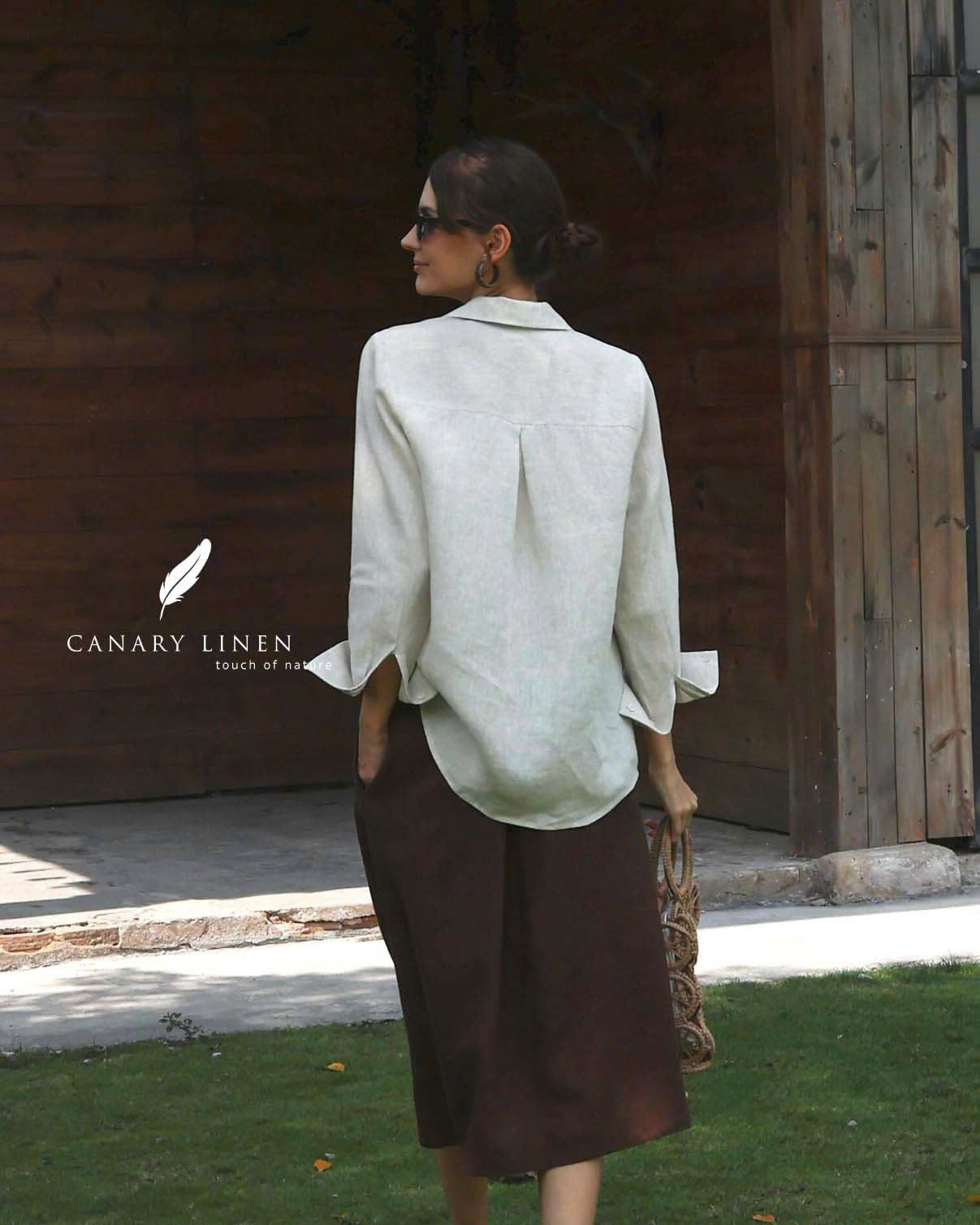  Skew Skirt - Nâu choco 