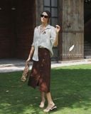  Skew Skirt - Nâu choco 