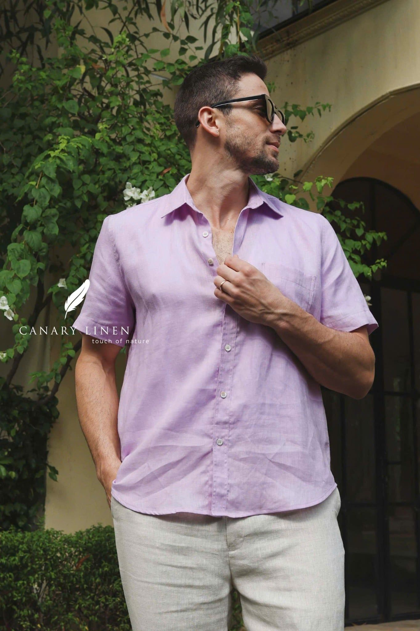  SharpLine Shirt - Tím pastel 