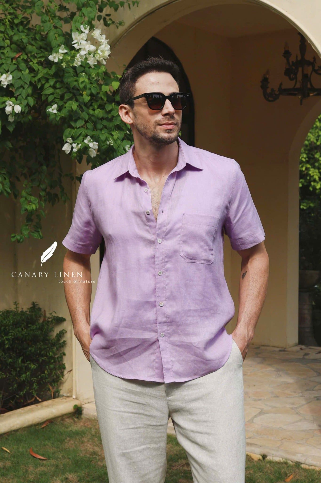  SharpLine Shirt - Tím pastel 