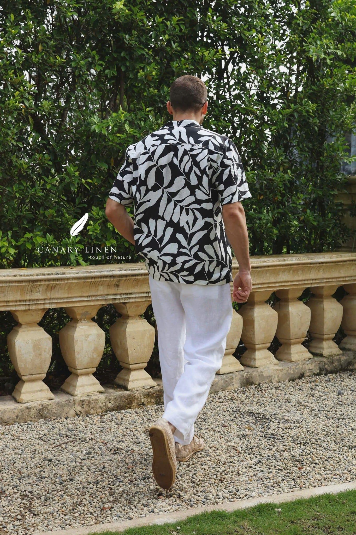  Dant Shirt - Lá trắng nền đen 