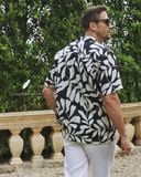  Dant Shirt - Lá trắng nền đen 