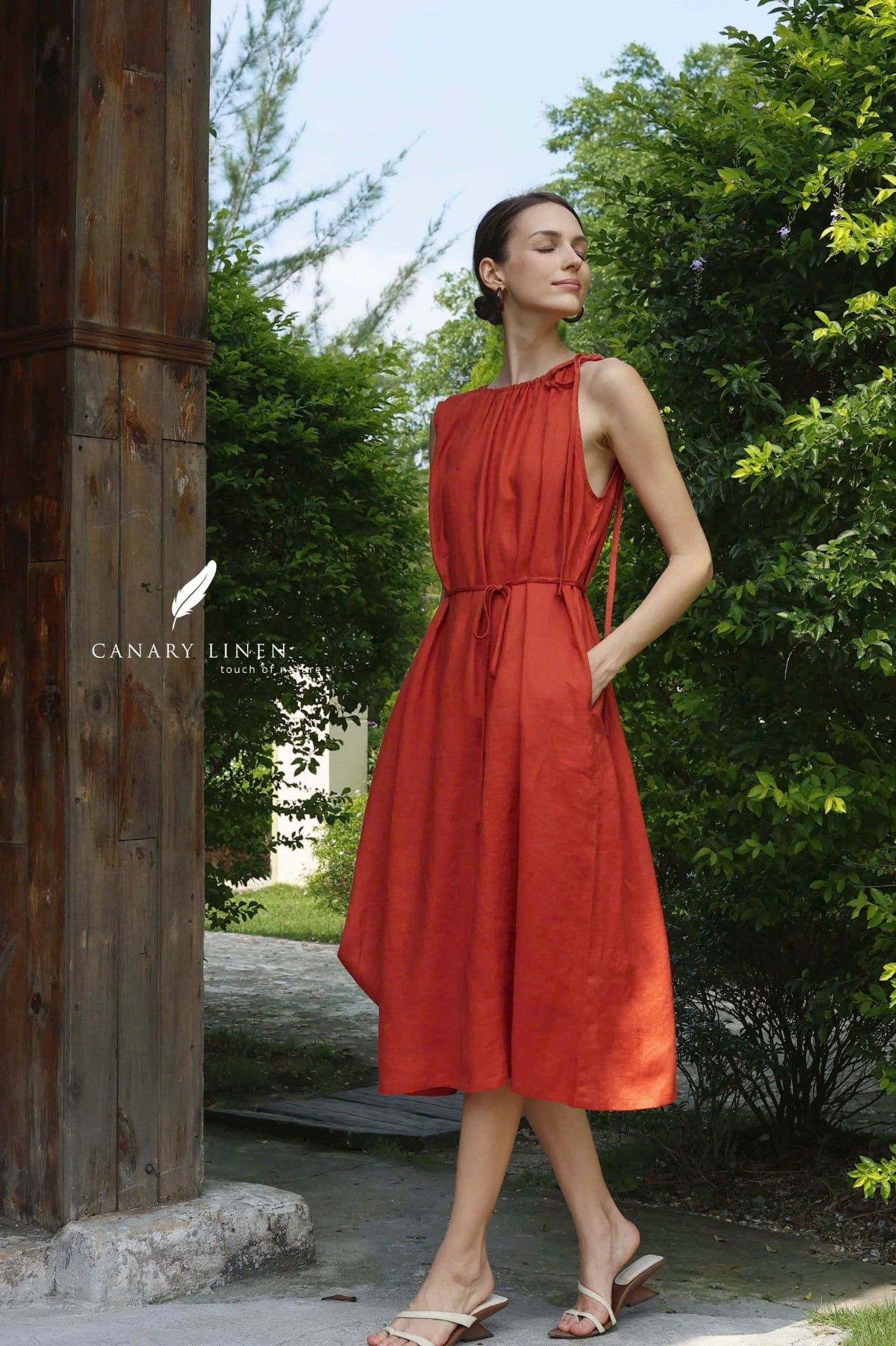  Halyn Dress - Đỏ Cam 