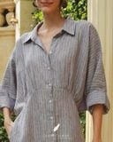  Hazel Dress - Xám đậm sọc 