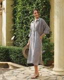  Hazel Dress - Xám đậm sọc 