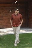  Short-Sleeve Polo Shirt - Nâu đỏ 
