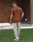  Short-Sleeve Polo Shirt - Nâu đỏ 