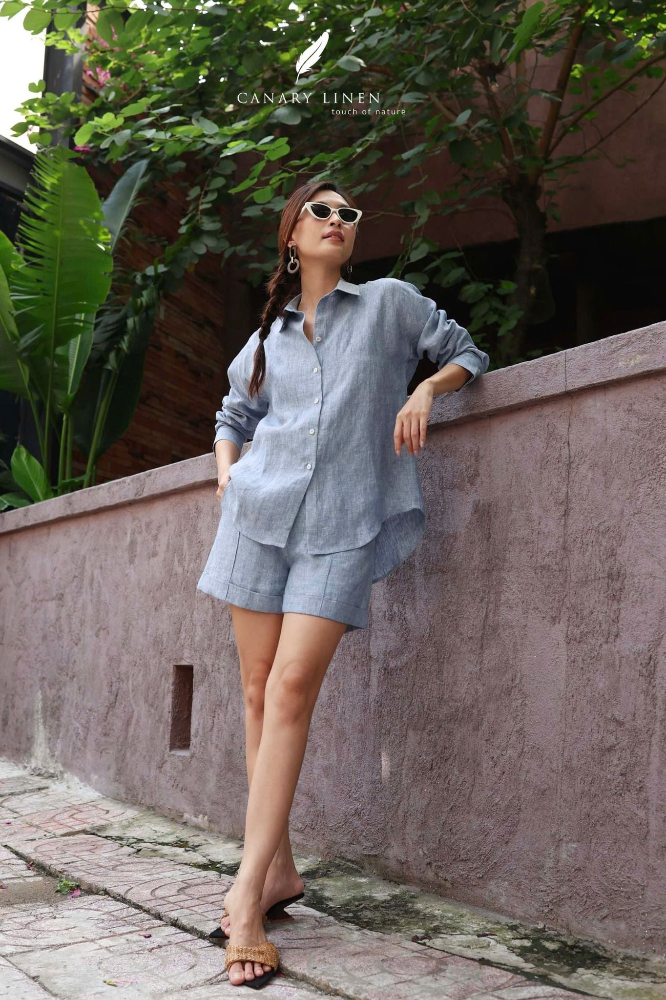  Line Shorts - Xanh nhạt 