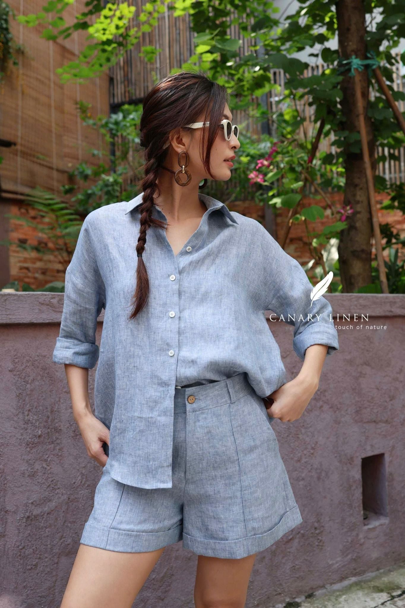  Line Shorts - Xanh nhạt 