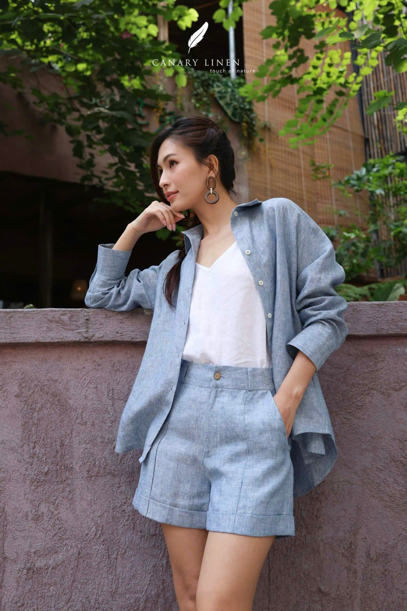  Line Shorts - Xanh nhạt 