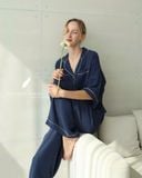  Calma Set - Xanh navy viền xám 