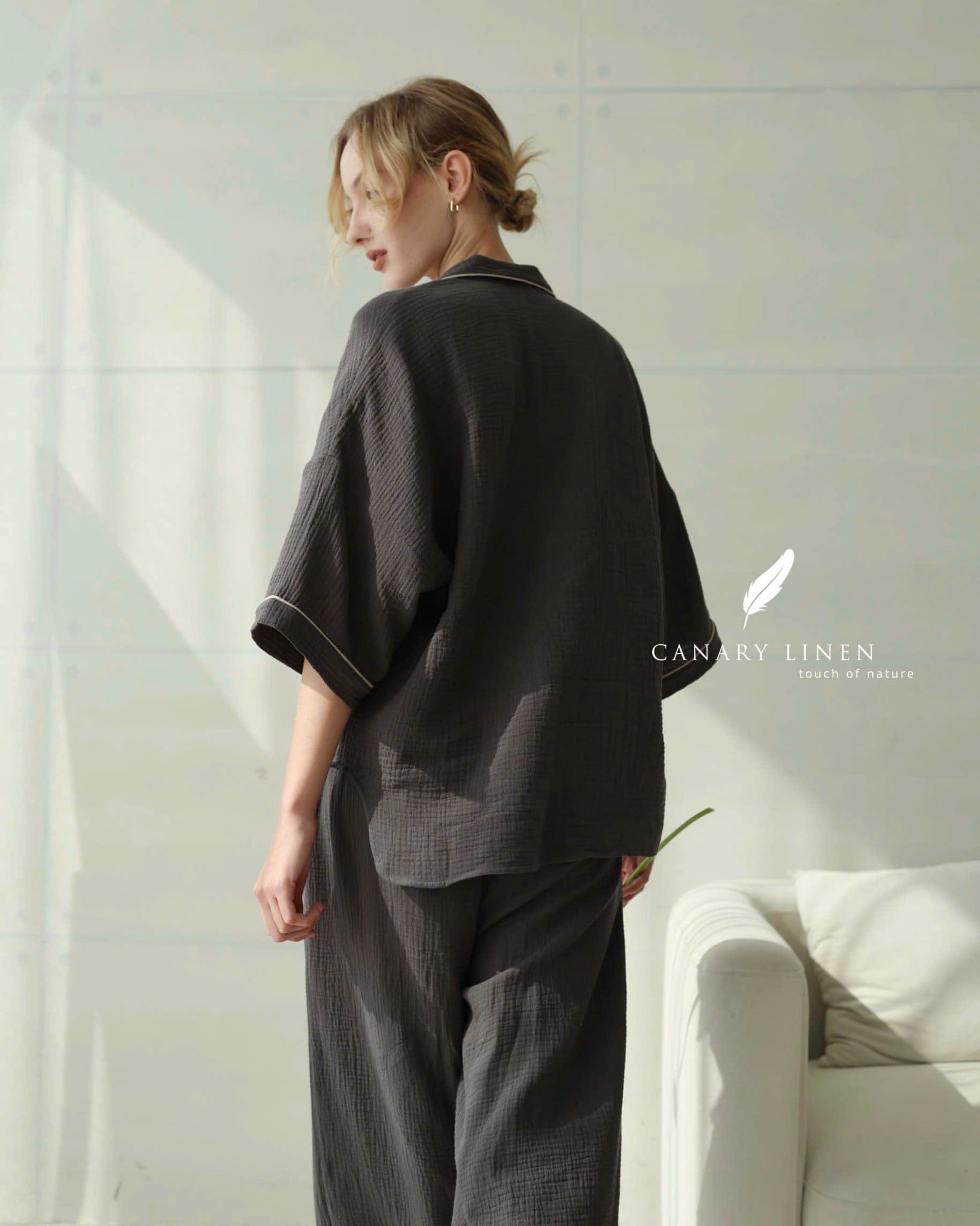  Calma Set - Xám đậm viền nhạt 